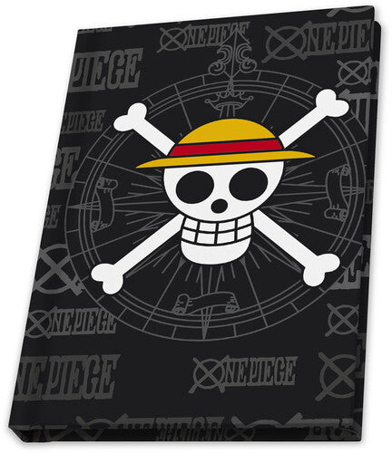 One Piece Gift Set - Glass Cup With Pin & Pocket Skull Notebook