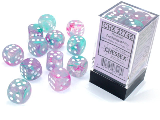 Chessex: Nebula - Luminary - 16mm D6 36PC Dice Block (Wisteria & White)