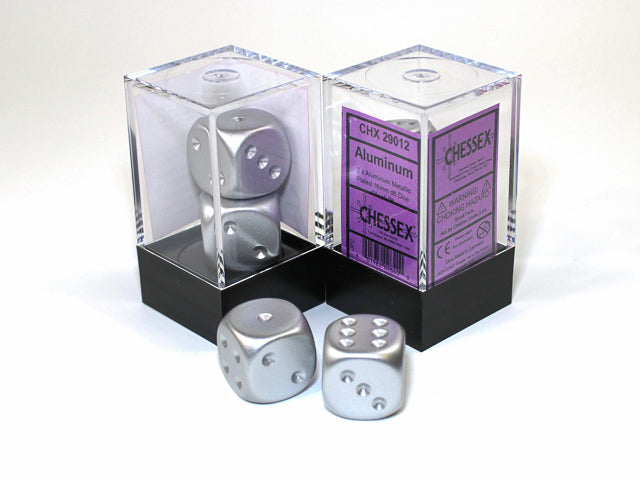 Chessex: Metallic - 16mm D6 2PC Dice Block (Matte Finish)