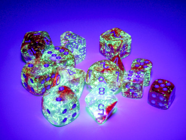 Chessex: Nebula - Luminary - 16mm D6 36PC Dice Block (Red & Silver)