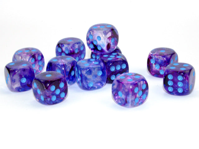Chessex: Nebula - Luminary - 16mm D6 36PC Dice Block (Nocturnal & Blue)