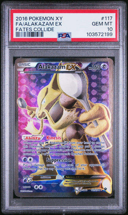 FA/ALAKAZAM EX FATES COLLIDE 2016 POKEMON XY FATES COLLIDE PSA GEM MT 10
