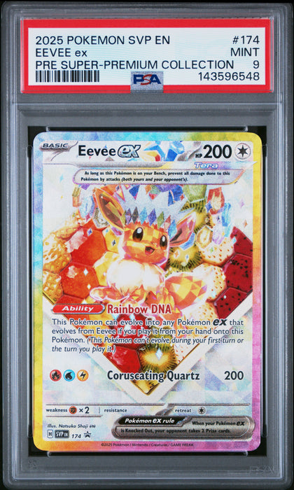 EEVEE ex PRE SUPER-PREMIUM COLLECTION 2025 POKEMON SVP EN-SV BLACK STAR PROMO PSA MINT 9