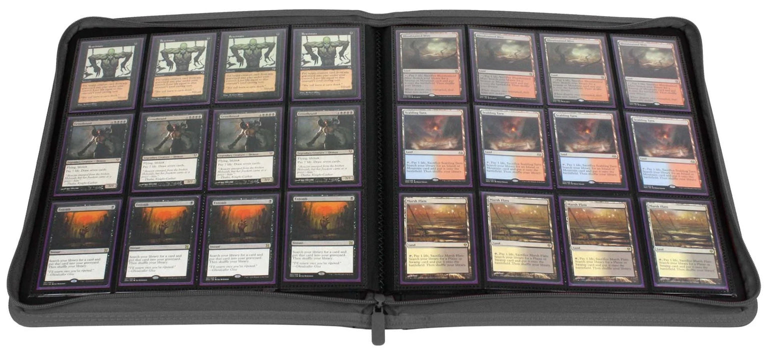 BCW: 12 Pocket Z-Folio LX Zipper Binder (Gray)