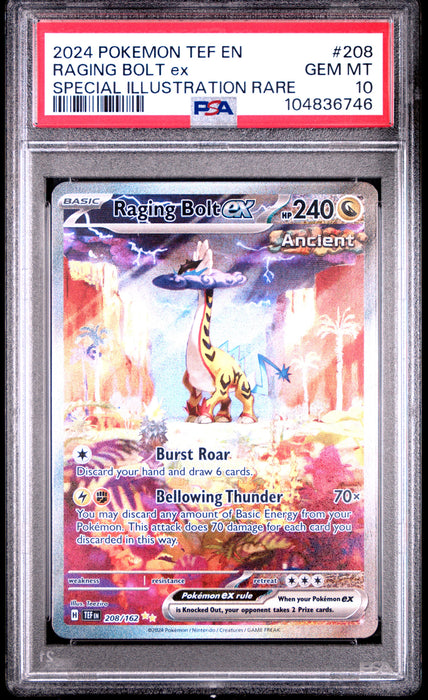 RAGING BOLT ex SPECIAL ILLUSTRATION RARE 2024 POKEMON TEF EN-TEMPORAL FORCES PSA 10