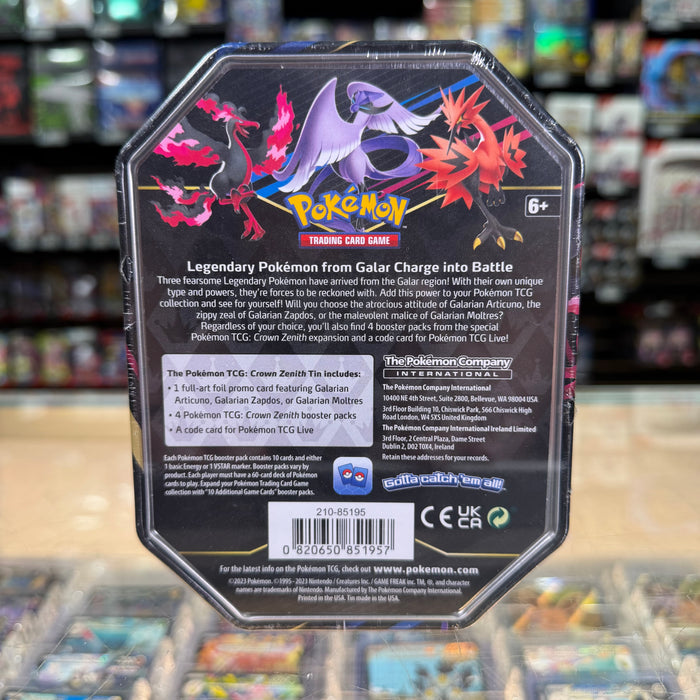 Pokémon TCG: Sword & Shield: Crown Zenith - Tin (Galarian Moltres) (International Version)