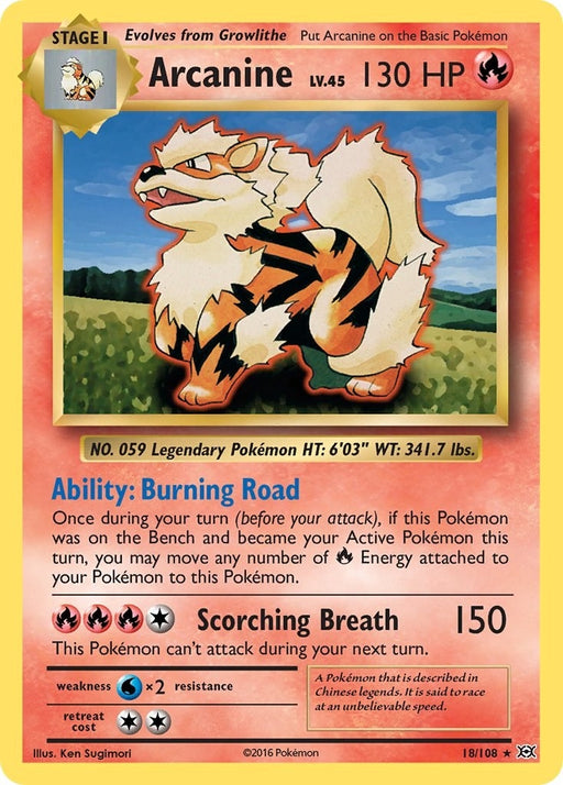 Image for Arcanine (18/108) (EVO) - Pokemon