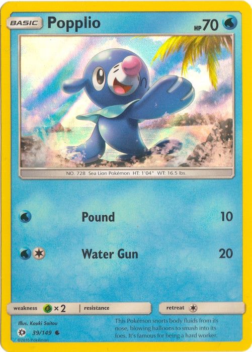 Popplio - 39/149 (Water Web Holo) (039/149) (MCAP)