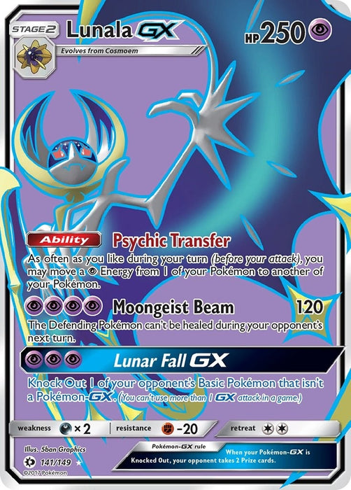 Lunala GX (Full Art) (141/149) (SM01)