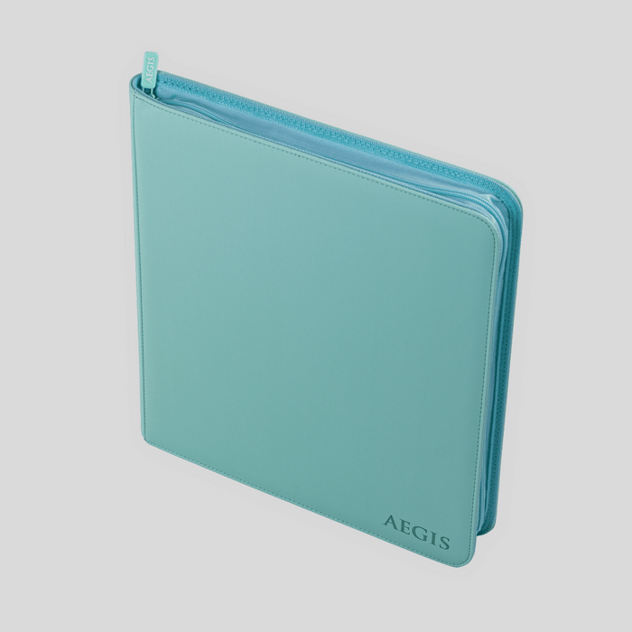 Aegis: 12-Pocket Diamond-Zip Binder (Spring Pastel - Mint Blossom)