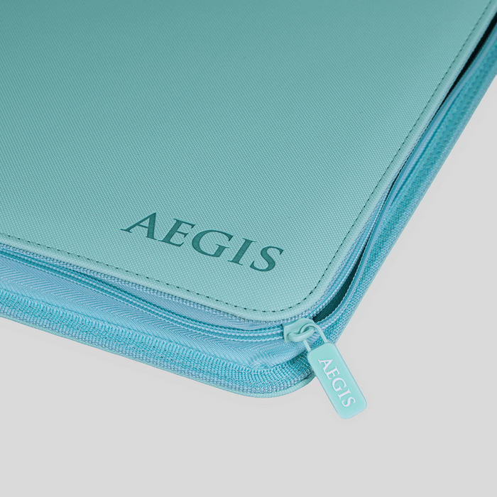 Aegis: 12-Pocket Diamond-Zip Binder (Spring Pastel - Mint Blossom)