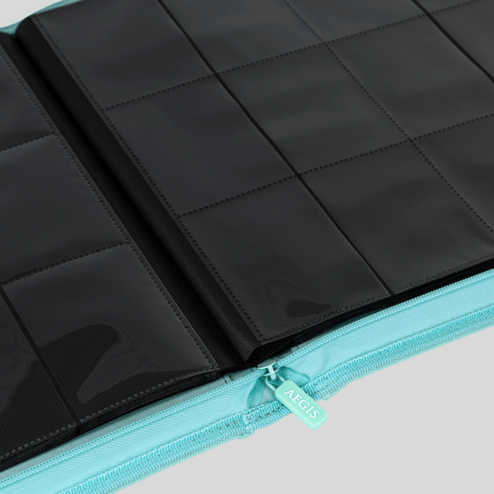 Aegis: 12-Pocket Diamond-Zip Binder (Spring Pastel - Mint Blossom)