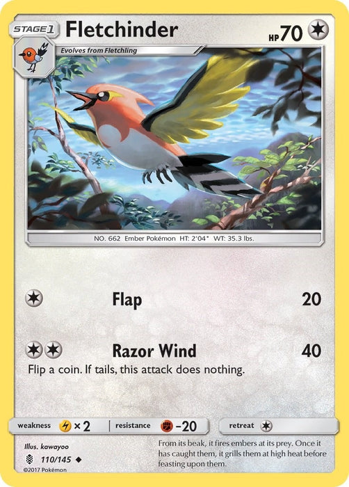 Image for Fletchinder (110/145) (SM02) - Pokemon