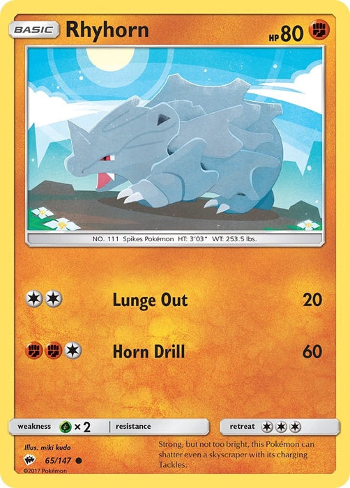 Image for Rhyhorn (65/147) (SM03) - Pokemon