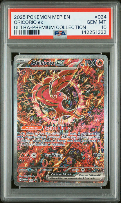 ORICORIO ex ULTRA-PREMIUM COLLECTION 2025 POKEMON MEP EN-ME BLACK STAR PROMO PSA 10