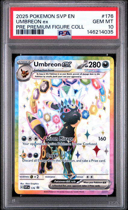 UMBREON ex PRE PREMIUM FIGURE COLL 2025 POKEMON SVP EN-SV BLACK STAR PROMO PSA 10