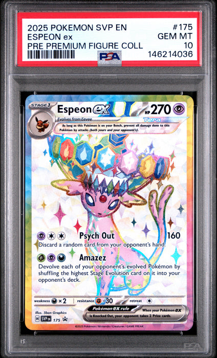ESPEON ex PRE PREMIUM FIGURE COLL 2025 POKEMON SVP EN-SV BLACK STAR PROMO PSA 10