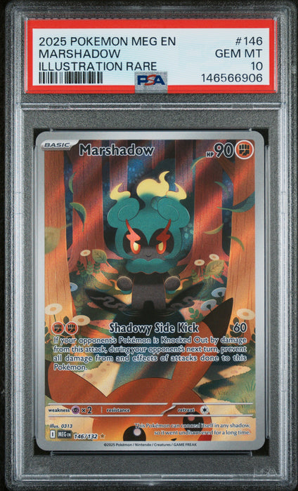 MARSHADOW ILLUSTRATION RARE 2025 POKEMON MEG EN-MEGA EVOLUTION PSA 10