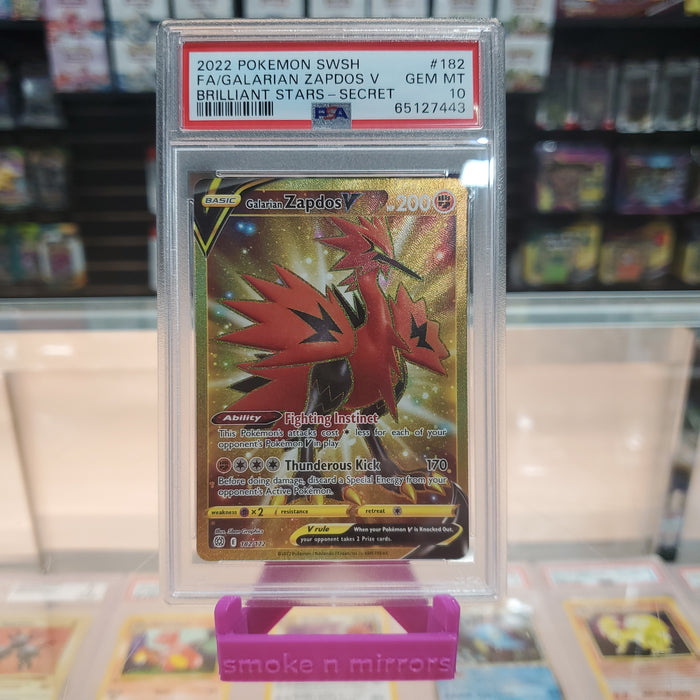 Galarian Zapdos V (182/172) [Sword & Shield: Brilliant Stars] PSA 10