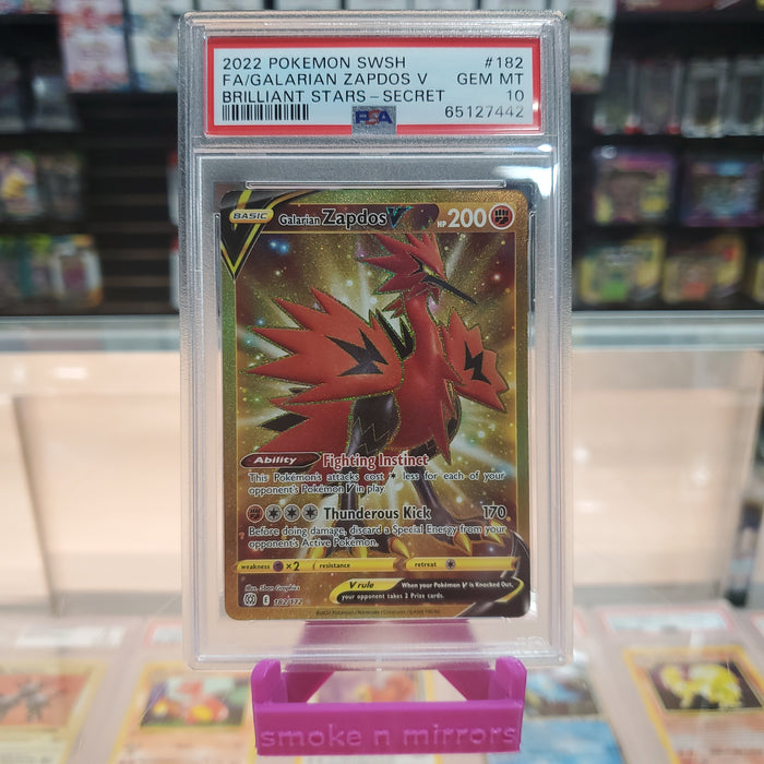Galarian Zapdos V (182/172) [Sword & Shield: Brilliant Stars] PSA 10