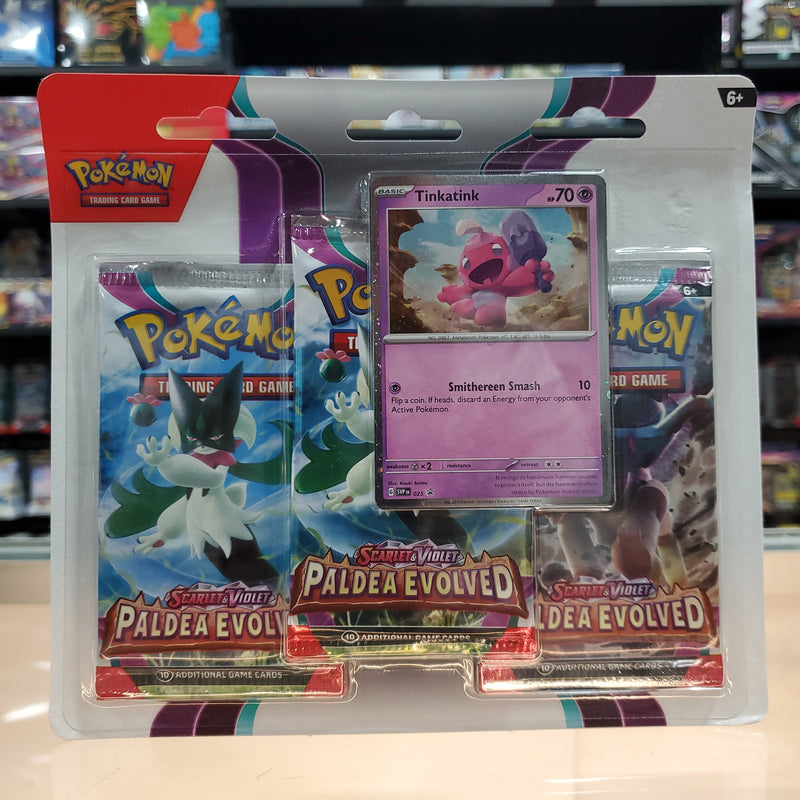 Pokémon TCG: Scarlet & Violet: Paldea Evolved - 3-Pack Blisters (Tinkatink)