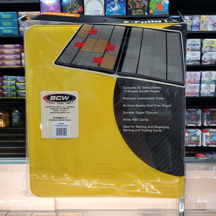 BCW: 12 Pocket Z-Folio LX Zipper Binder (Yellow)