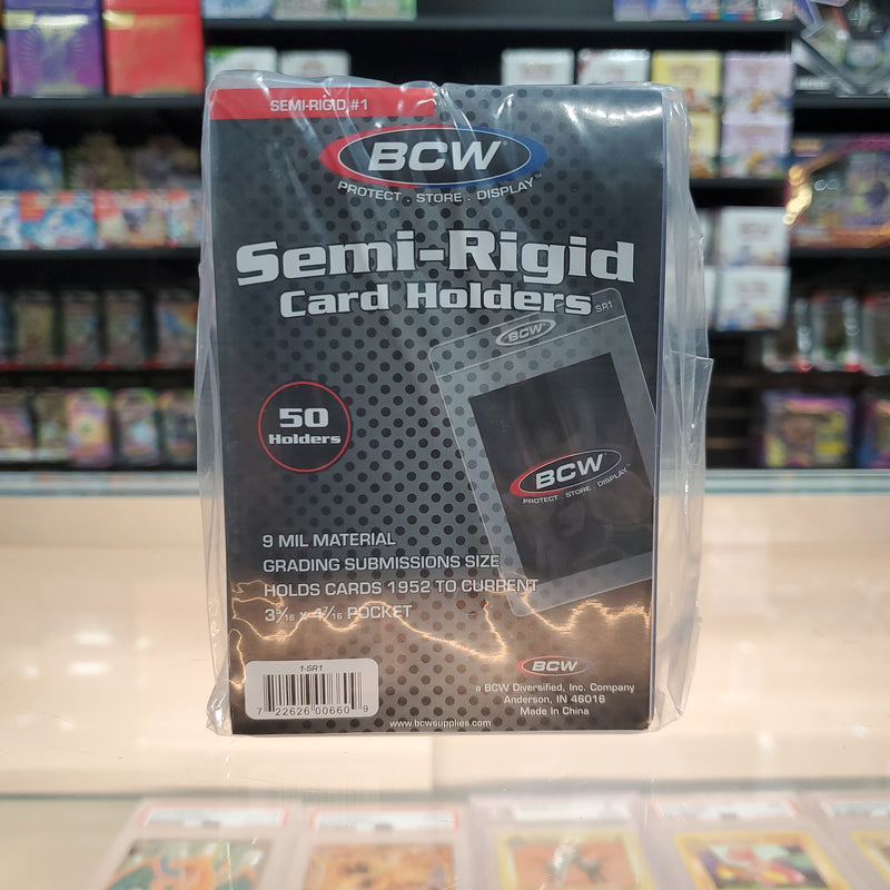 BCW: Grading Size Semi-Rigid Card Holders (50 Count)