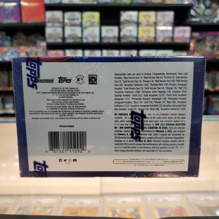 2022 Bowman Inception Baseball Hobby Box