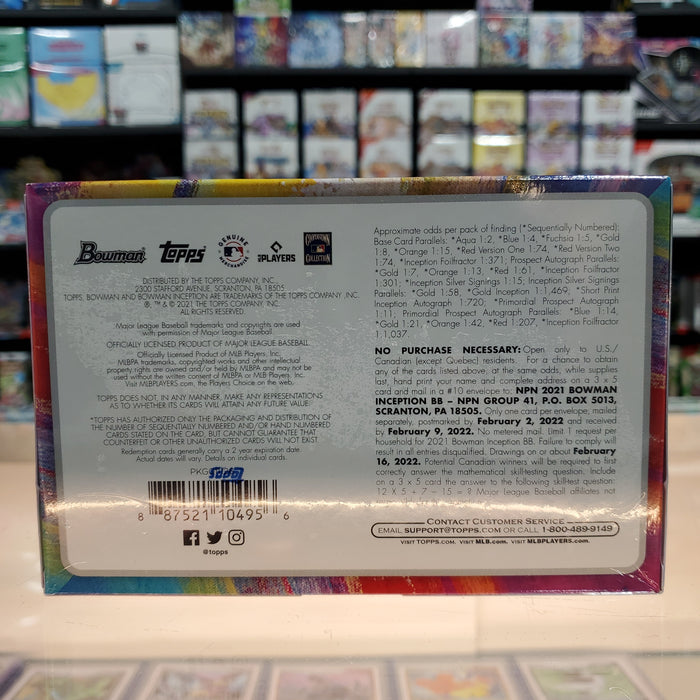 2021 Bowman Inception Baseball Hobby Box