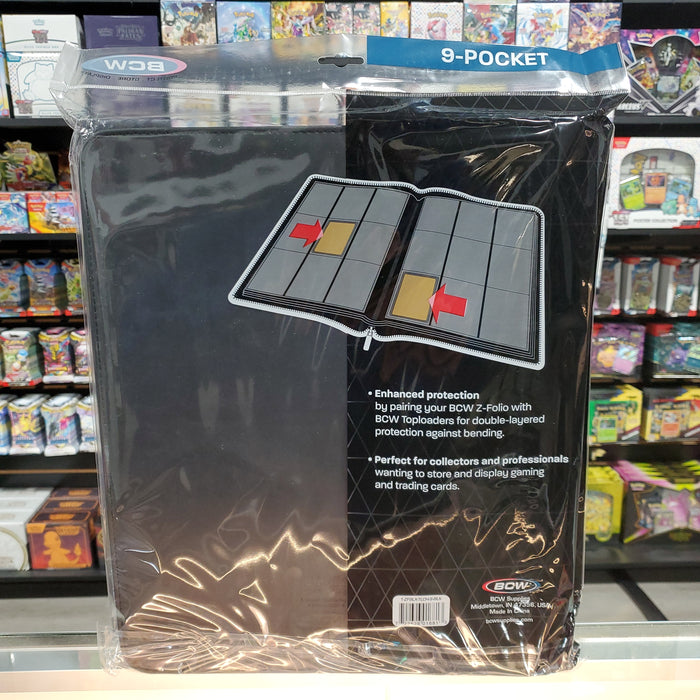 BCW: Toploaders 9 Pocket Z-Folio LX Zipper Binder - Black