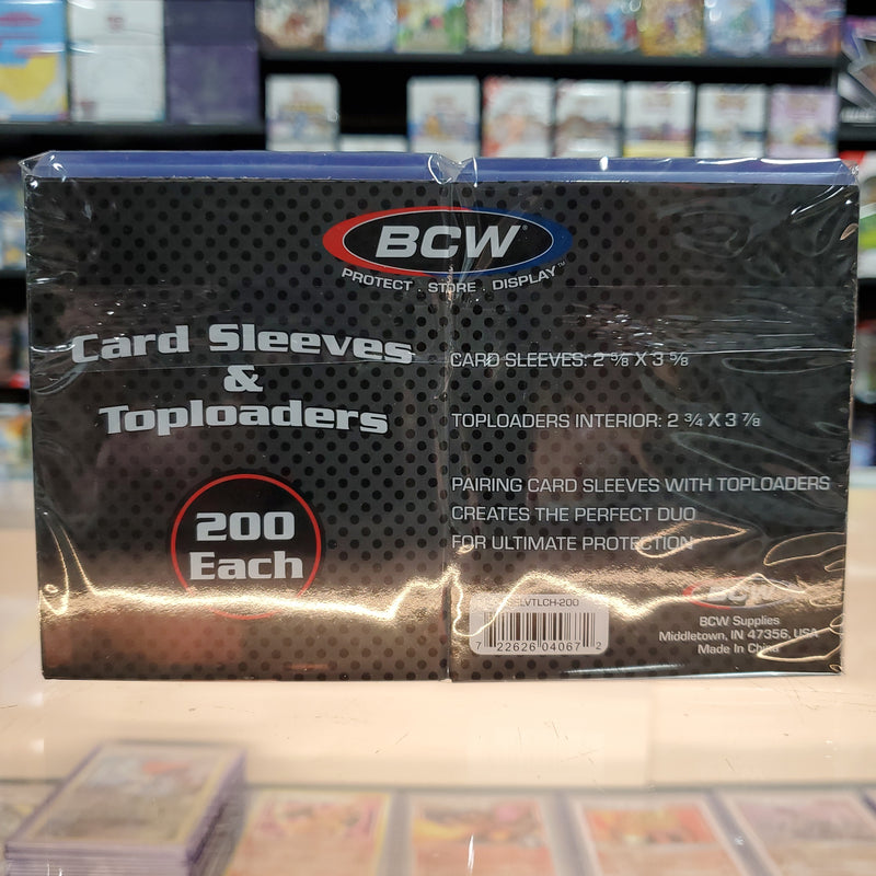 BCW: 3X4 Standard Toploader Combo with Sleeves 200CT
