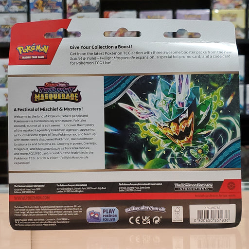 Pokmon TCG: Scarlet & Violet: Twilight Masquerade - 3-Pack Blister (R Smoke and Mirrors Hobby Pokmon TCG: Scarlet & Violet: Twilight Masquerade - 3-Pack Blister (R Smoke and Mirrors Hobby