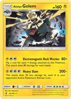 Alolan Golem - 42/145 (Cosmos Holo) (042/145) (BLE)