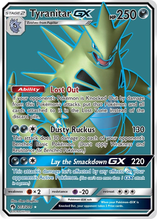 Tyranitar GX (Full Art) (203/214) (SM8)