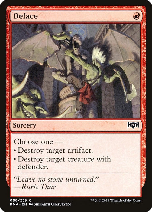 Image for Deface (98) (RNA) - Magic: The Gathering
