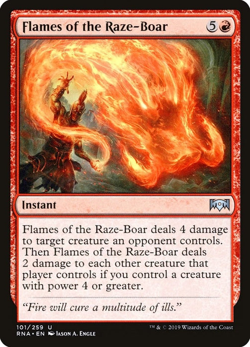 Image for Flames of the Raze-Boar (101) (RNA) - Magic: The Gathering