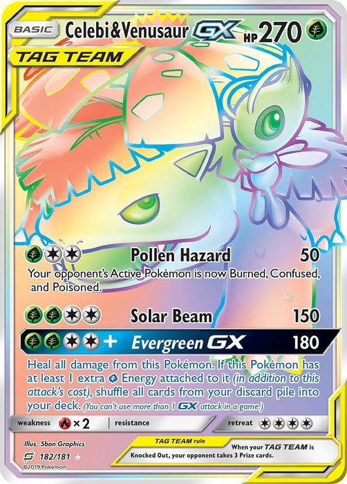 Celebi & Venusaur GX (Secret) (182/181) (SM9)
