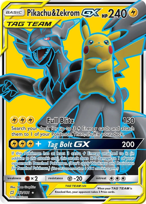 Pikachu & Zekrom GX (Full Art) (162/181) (SM9)