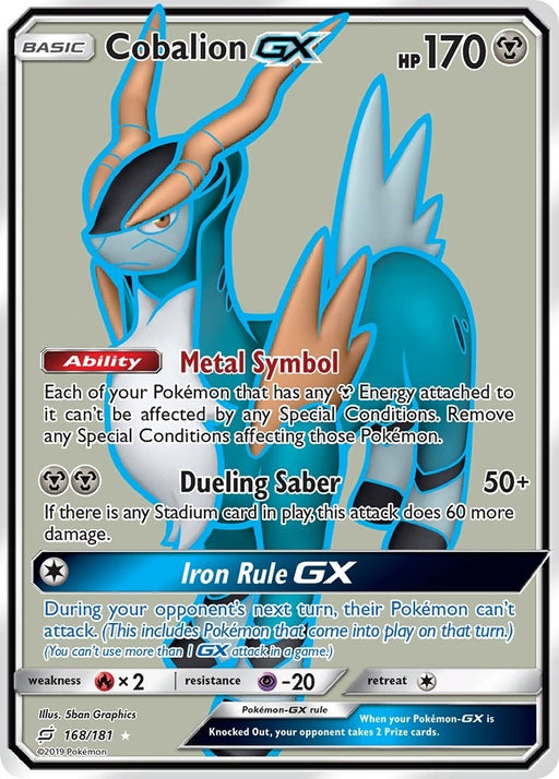 Image for Cobalion GX (Full Art) (168/181) (SM9) - Pokemon