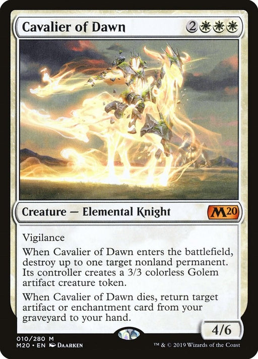 Image for Cavalier of Dawn (10) (M20) - Magic: The Gathering