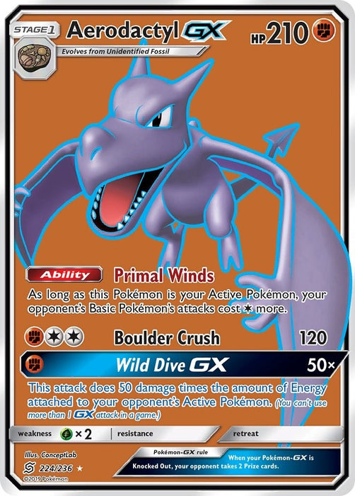 Aerodactyl GX (Full Art) (224/236) (SM11)
