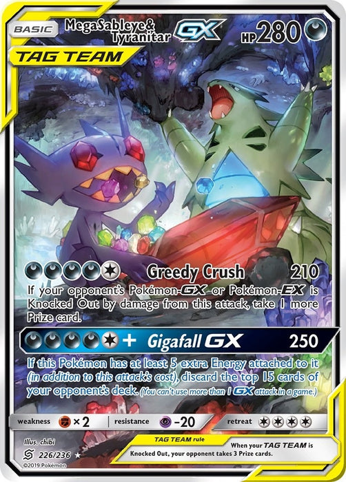 Mega Sableye & Tyranitar GX (Alternate Full Art) (226/236) (SM11)
