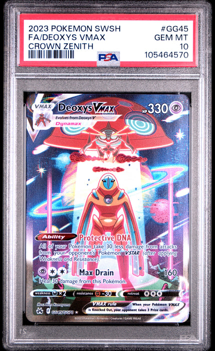 FA/DEOXYS VMAX CROWN ZENITH 2023 POKEMON SWORD AND SHIELD CROWN ZENITH PSA GEM MT 10