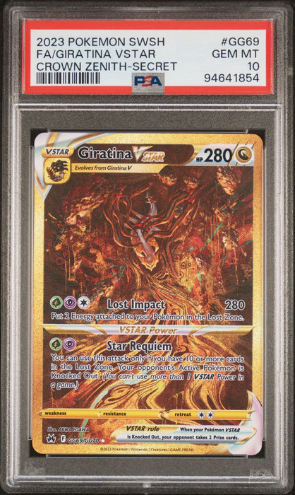 FA/GIRATINA VSTAR CROWN ZENITH-SECRET 2023 POKEMON SWORD AND SHIELD CROWN ZENITH PSA GEM MT 10