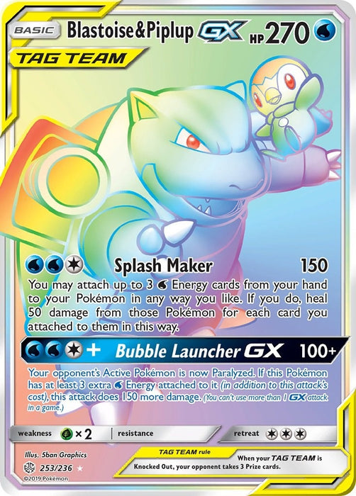 Blastoise & Piplup GX (Secret) (253/236) (SM12)