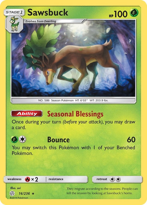 Image for Sawsbuck (16/236) (SM12) - Pokemon