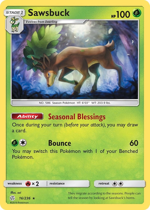 Image for Sawsbuck (16/236) (SM12) - Pokemon