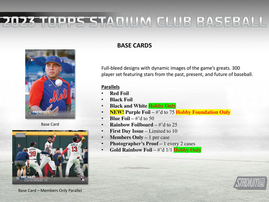 2023 Stadium Club Baseball Hobby Box