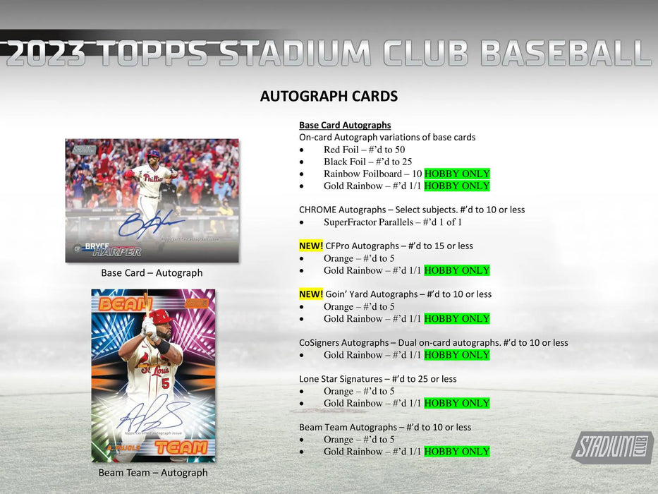 2023 Stadium Club Baseball Hobby Box