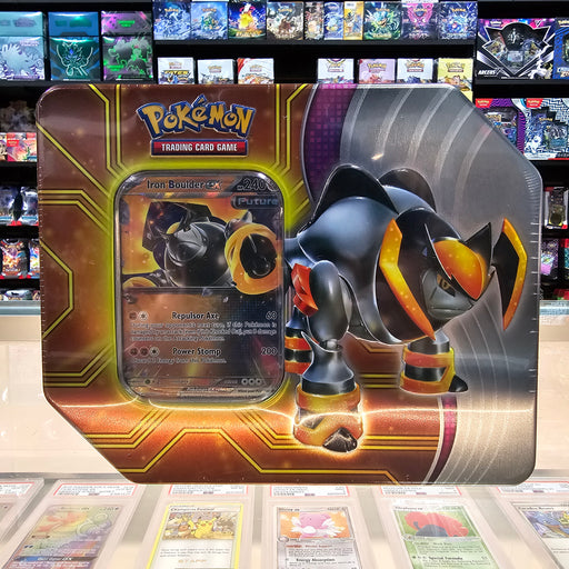 Pokémon TCG: Paradox Destinies Tin (Iron Boulder ex) — Smoke and Mirrors Hobby